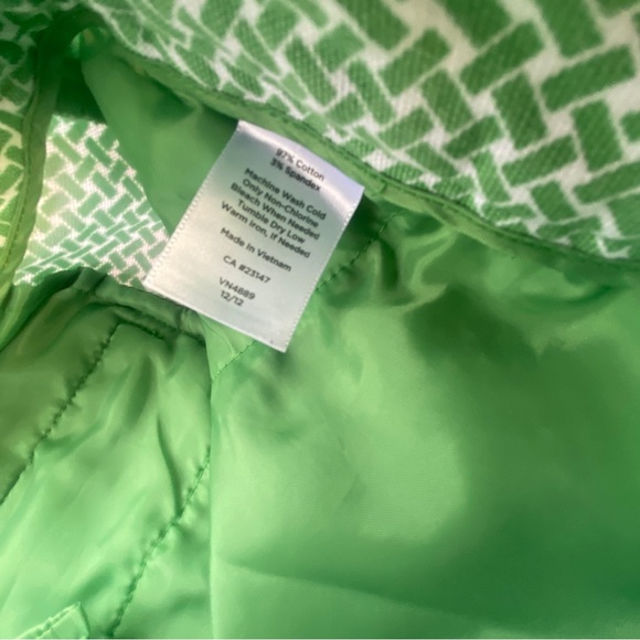 Talbots Heritage Pants size 4 27 petite Green and White design pants casual - Picture 4 of 12